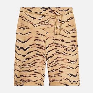 WeWoreWhat High Waisted Bike Shorts w. Chain Belt